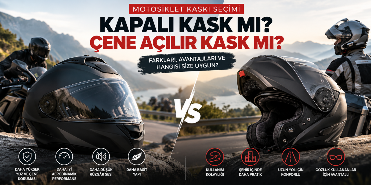 Kapalı Kask mı, Çene Açılır Kask mı? Farkları ve Seçim Rehberi