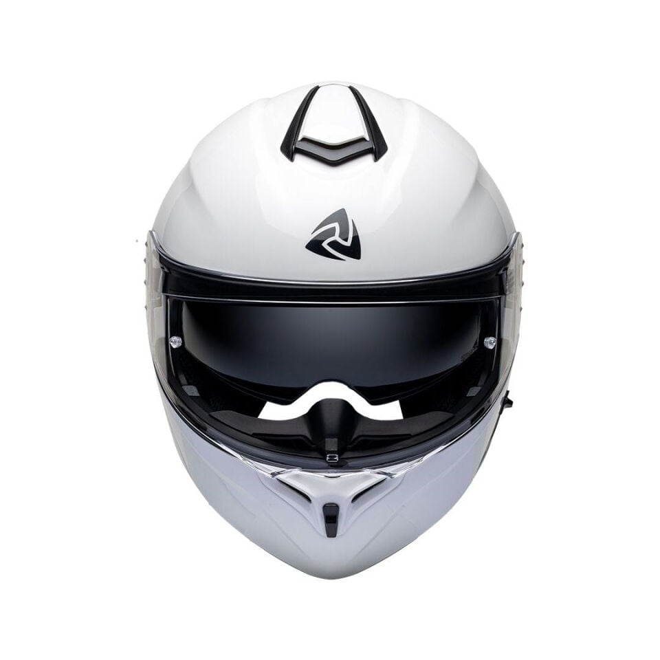 Nukro 938-SV Solid Glossy White Çene Açılır Kask
