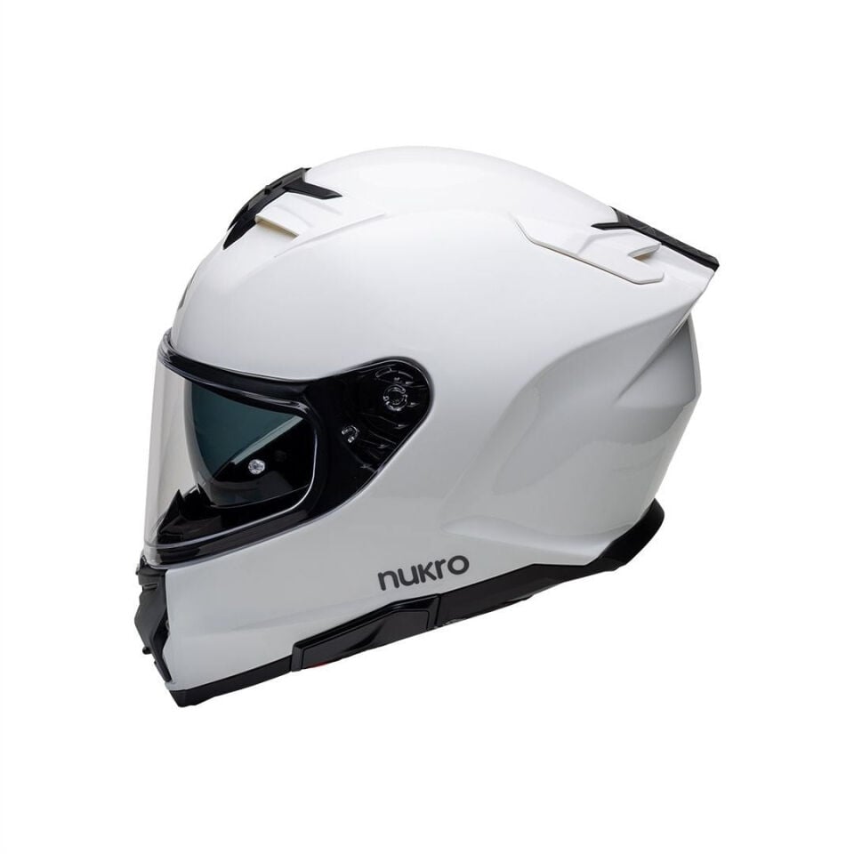 Nukro 912-SV Solid Glossy White Kapalı Kask