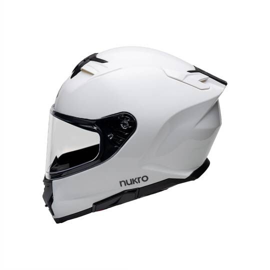Nukro 912-SV Solid Glossy White Kapalı Kask