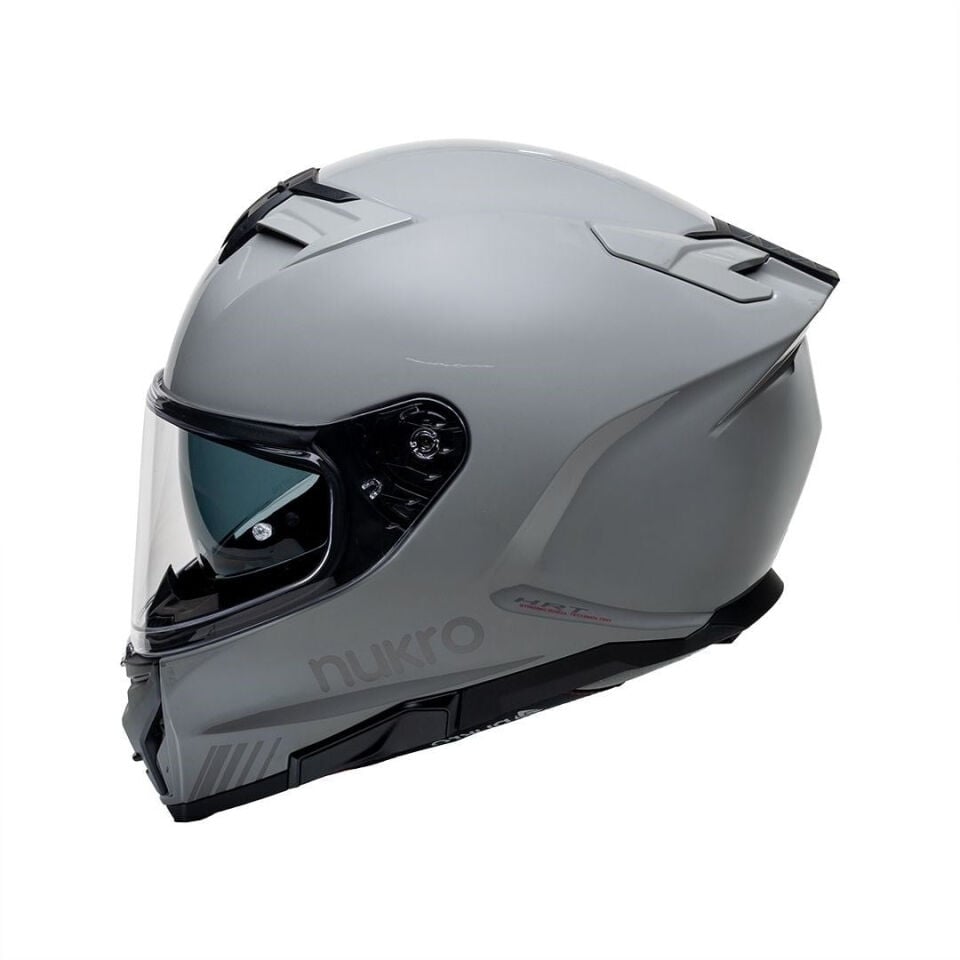 Nukro 912-SV Solid Glossy Gray Kapalı Kask