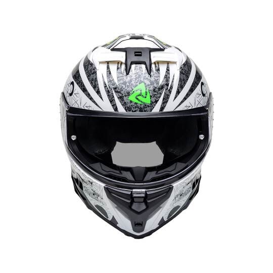 Nukro 912-SV Glossy White Fluo Yellow Kapalı Kask