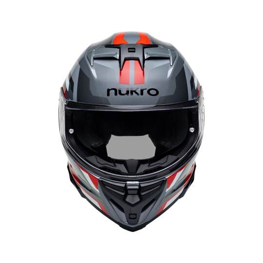 Nukro 912-SV Glossy Gray Red Kapalı Kask