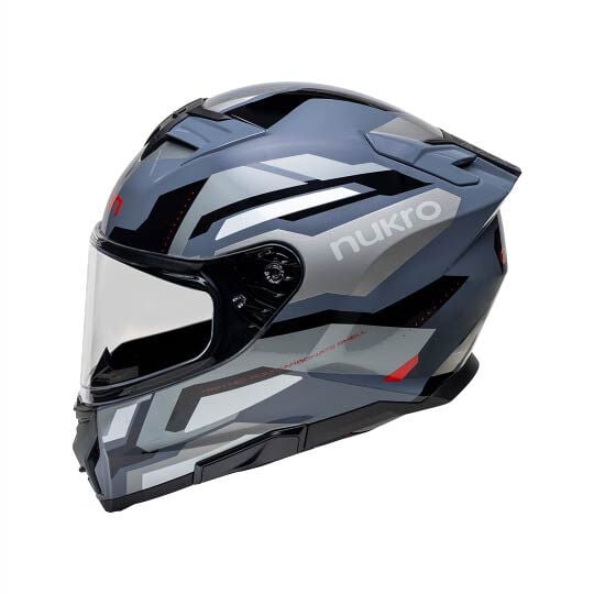 Nukro 912-SV Glossy Black Gray Kapalı Kask