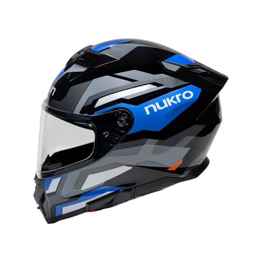 Nukro 912-SV Glossy Black Blue Gray Kapalı Kask