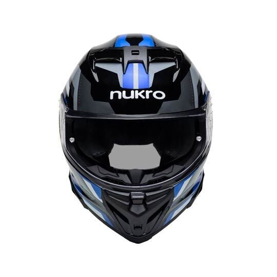 Nukro 912-SV Glossy Black Blue Gray Kapalı Kask