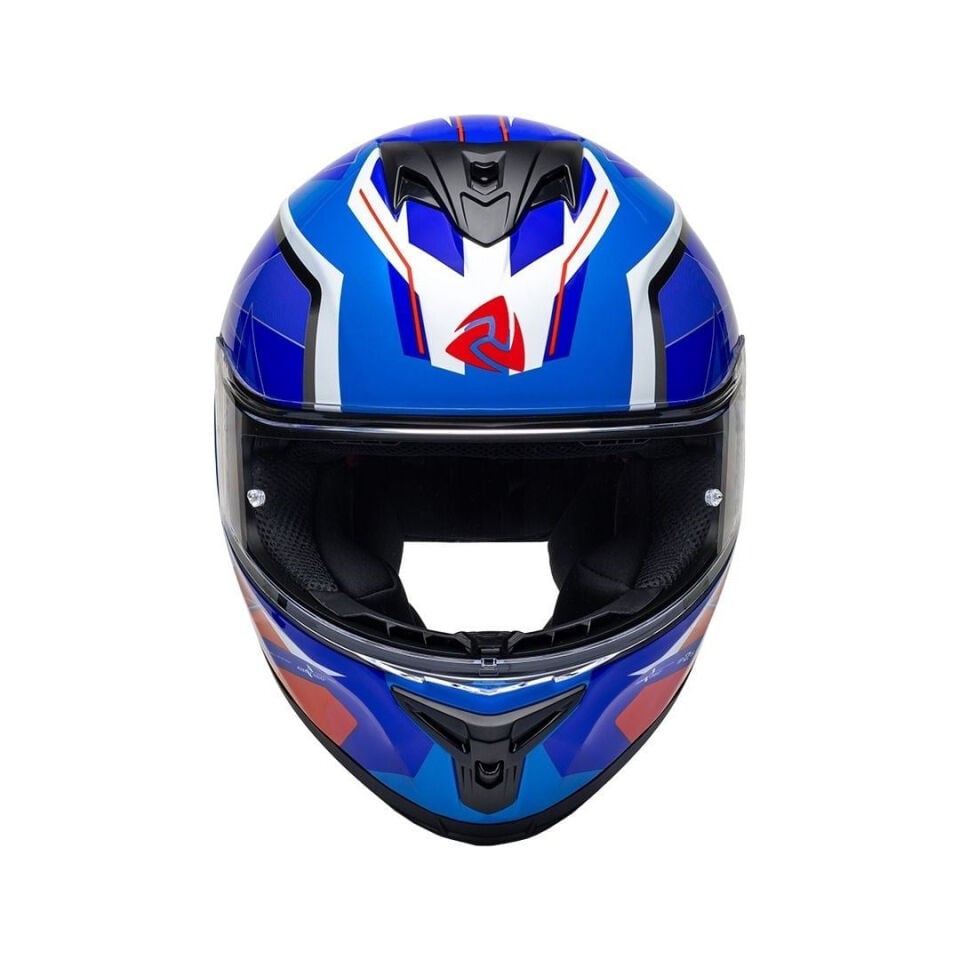 Nukro 986-A Glossy Blue Red White Kapalı Kask