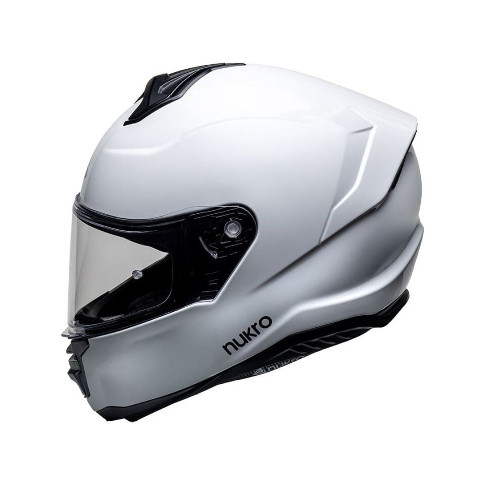 Nukro 987 Solid Glossy White Kapalı Kask