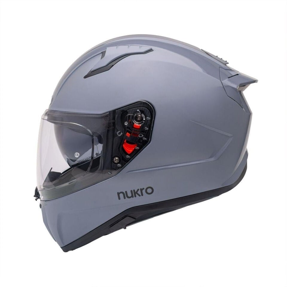 Nukro B-506 Solid Gloss Grey Kapalı Kask