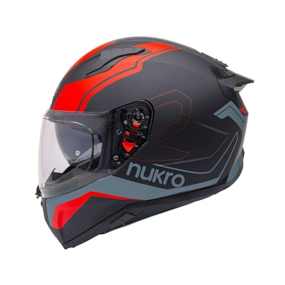 Nukro B-506 Stars Black-Red-Yellow Kapalı Kask
