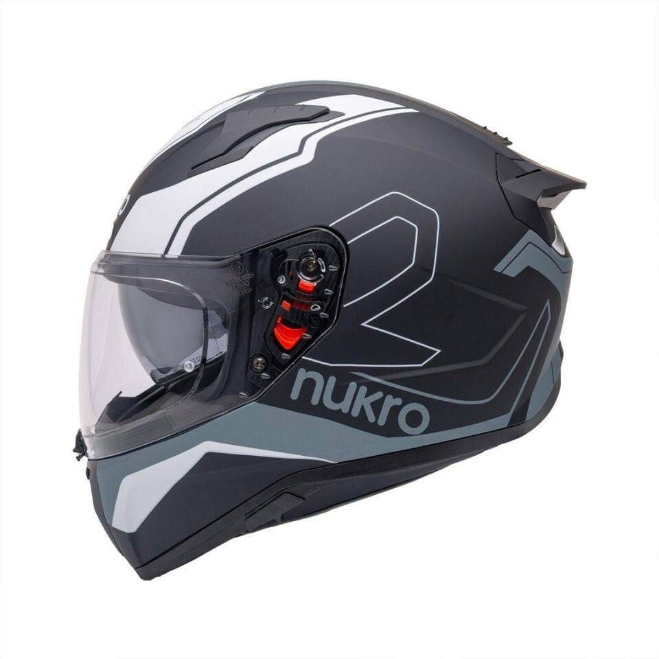 Nukro B-506 Fast Black-Silver Kapalı Kask